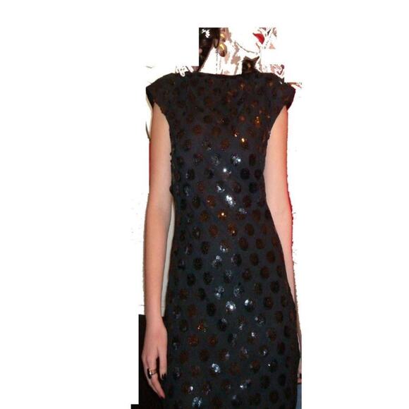 SEQUIN VELVET NWOT MINI COCKTAIL EMBELLISHED DRESS - S - Picture 4 of 9